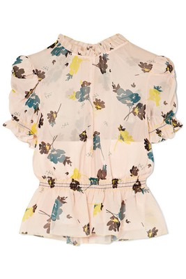 Ruffled Floral Print Chiffon Top from Self-Portrait