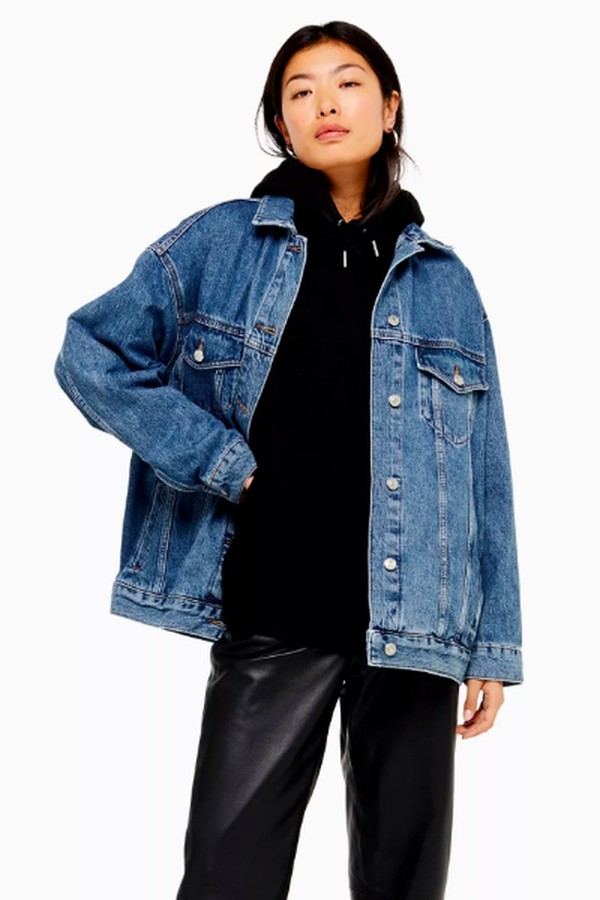 Blue Denim Super Oversized Jacket from Topshop