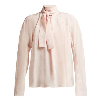 Tie-Neck Silk-Crepe Shirt from Chloé