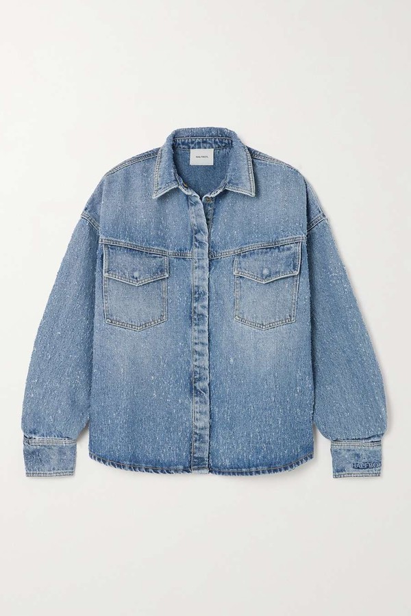 Oversized Distressed Denim Shirt from HALFBOY 