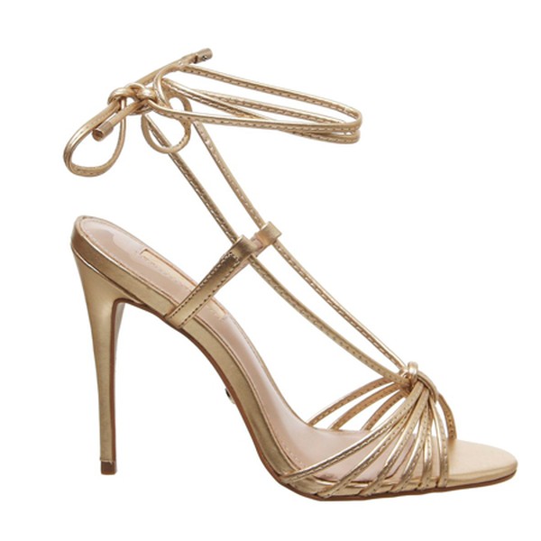 Honourable Multi Strap Heeled Sandals Gold Leather from Office