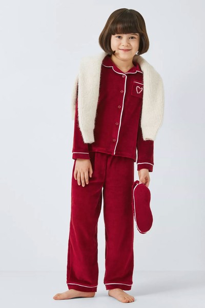 Kids' Velour Pyjama & Eye Mask Set from John Lewis