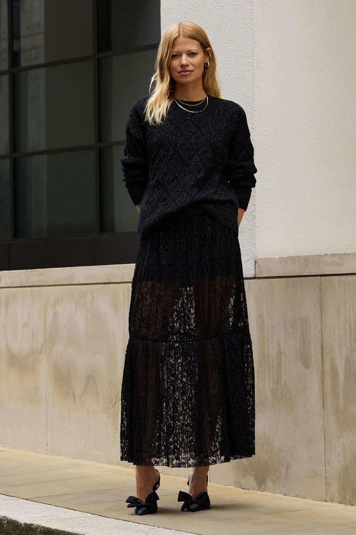 Alice Recycled Lace Midi Skirt from Baukjen