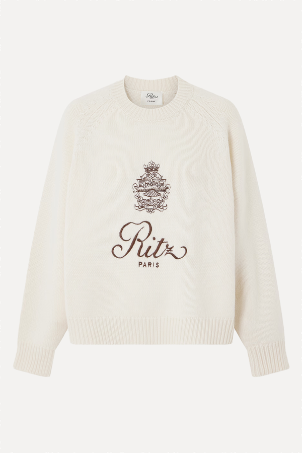 Oversized Embroidered Cashmere Sweater from FRAME x Ritz Paris