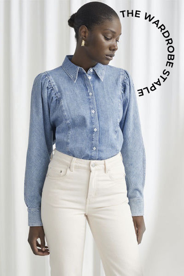 Puff Shoulder Denim Shirt from & Other Stories