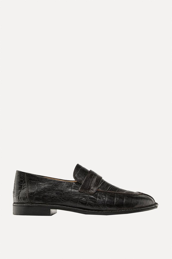 Mock Croc Embossed Loafers from Massimo Dutti