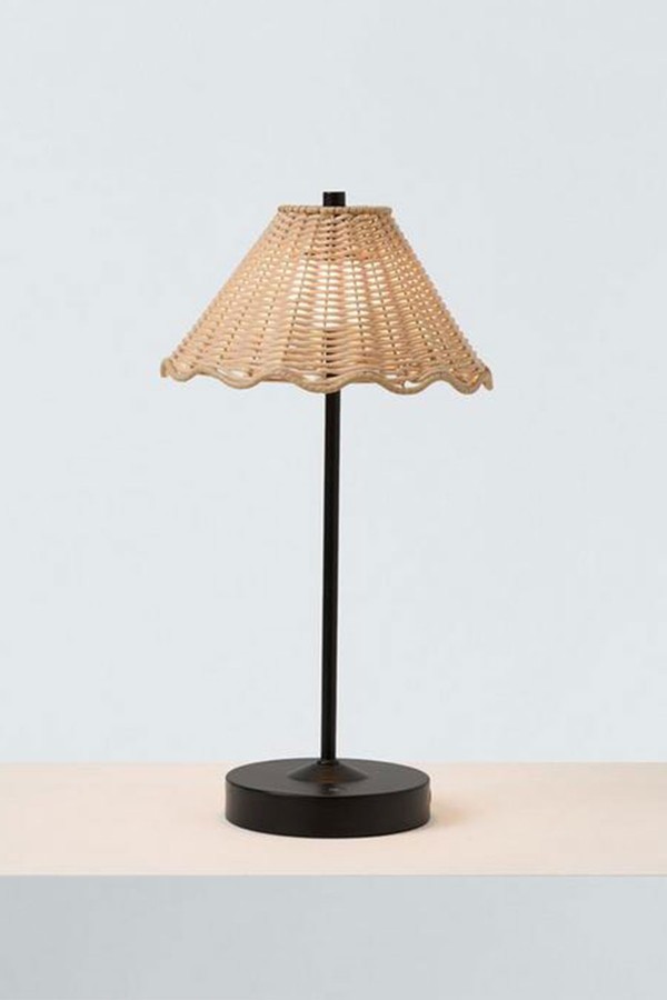 Nellie Rechargeable Portable Rattan Indoor/Outdoor Table Lamp from John Lewis