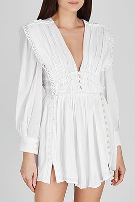 Yaxo White Plissé-Cotton Mini Dress from Isabel Marant