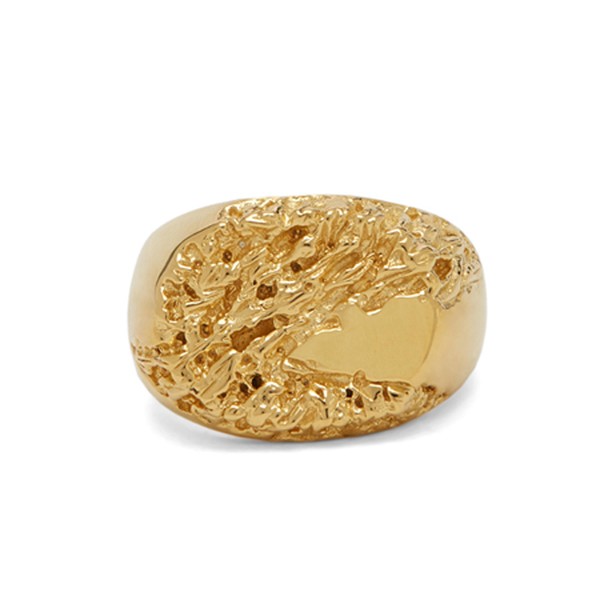Gold-Plated Rock Signet Ring from Maria Black