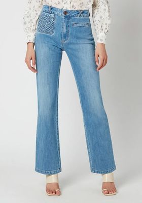 Denim Flare Jeans - Shady Cobalt Blue from See By Chloé