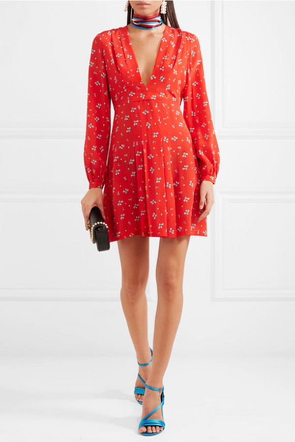 Floral-Print Silk Mini Dress from Rixo London