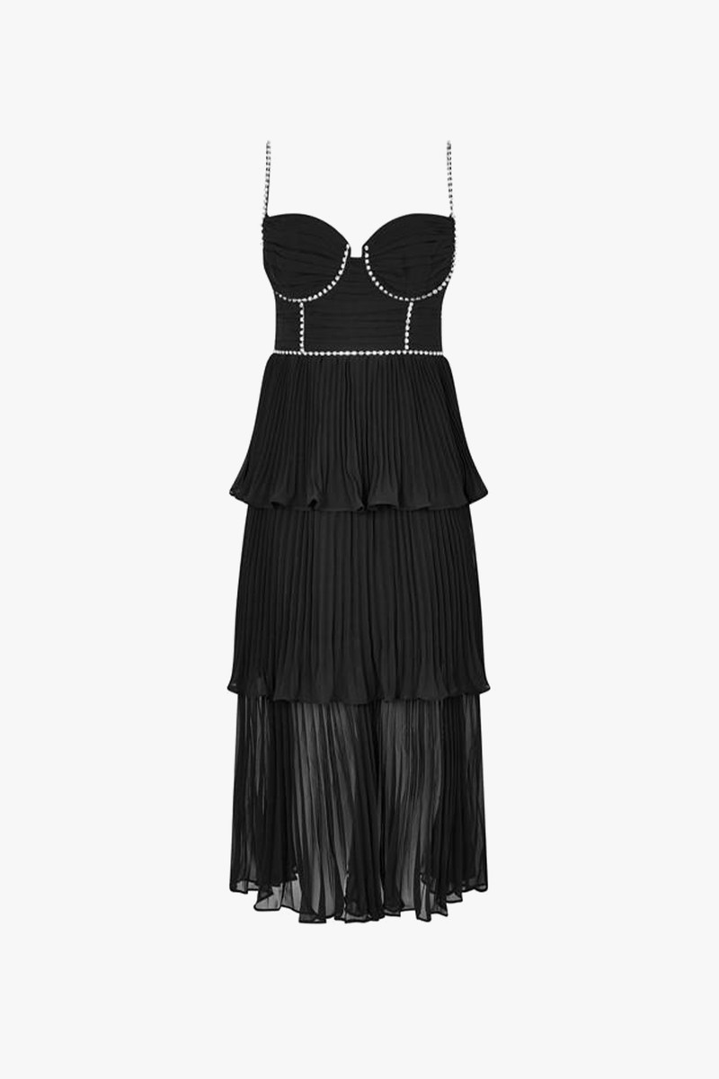 Chiffon Tiered Midi Dress from Self Portrait