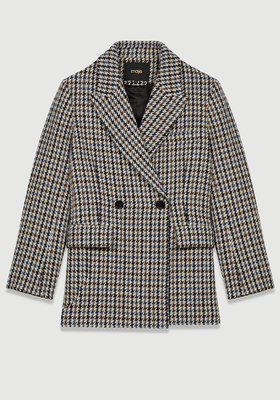 Checked Blazer-Style Coat from Maje