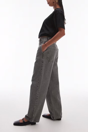 Straight Leg Pinstripe Trousers