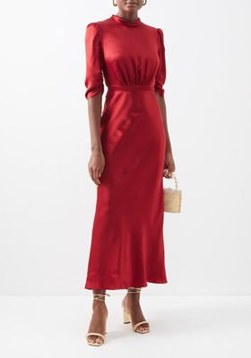 Adele Hammered Maxi Dress from Saloni