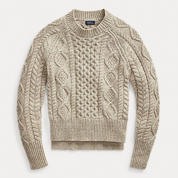 Aran-Knit Wool-Blend Jumper