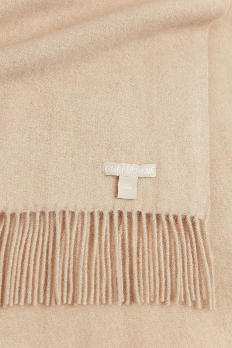 Organic Colour Cashmere Large Blanket With Fringe from Gobi