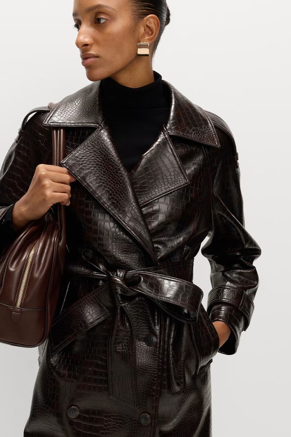 Textured Belted Longline Trench Coat from Marks & Spencer