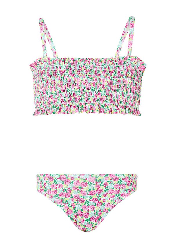 Ditsy Floral Shirred Bikini Set Green from Monsoon