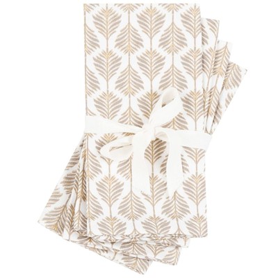 Gold Printed Organic Cotton Napkins