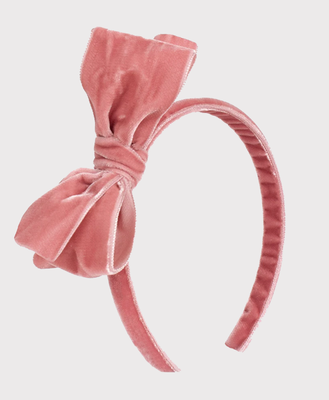 Blush Velvet Big Bow Alice Band from Trotters
