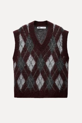 Diamond Knit Jumper Vest from Zara