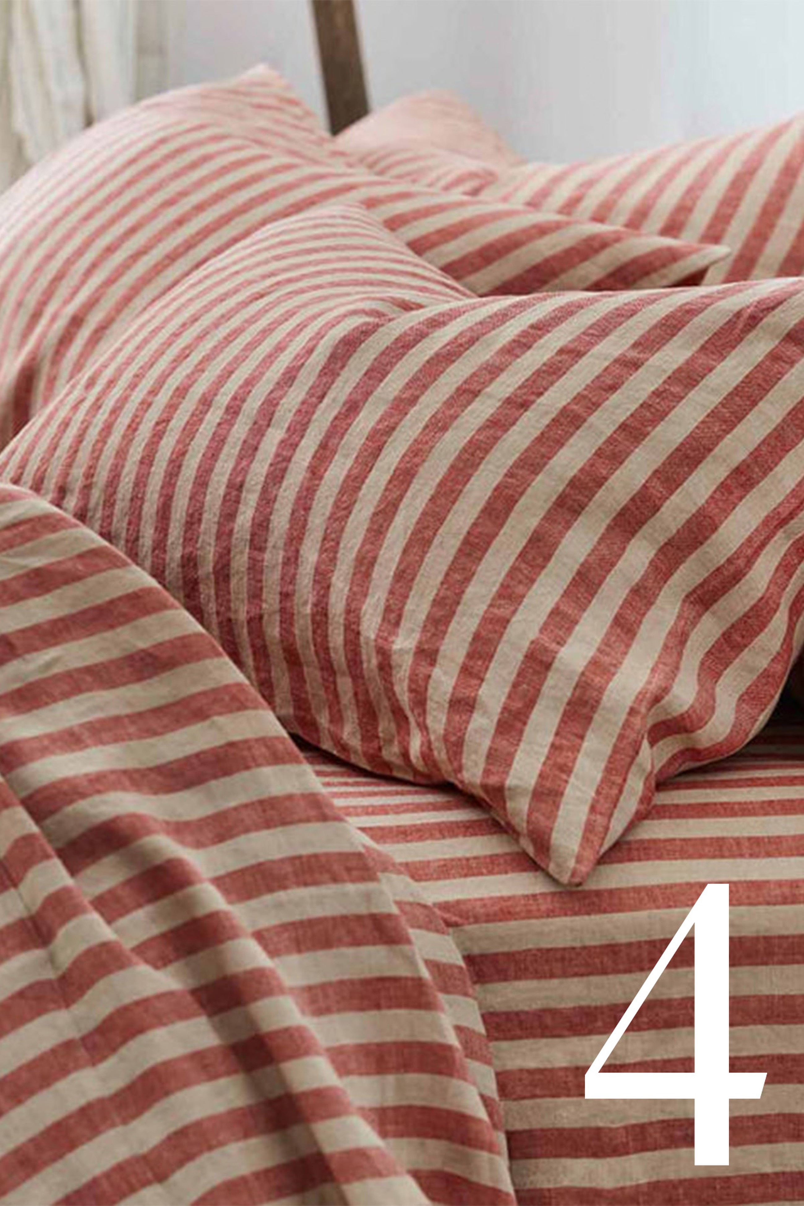 Pair Of Pembroke Stripe Linen Blend Pillowcases from Piglet In Bed