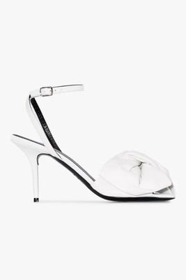 White Knife 80 Bow Leather Sandals from Balenciaga