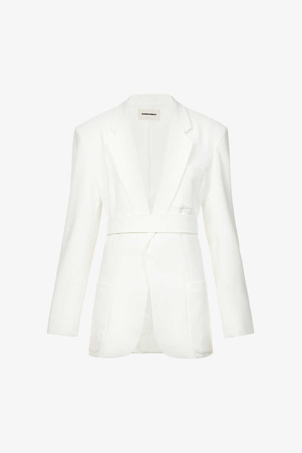 Oversized Stretch Woven Blazer from Sundarbay