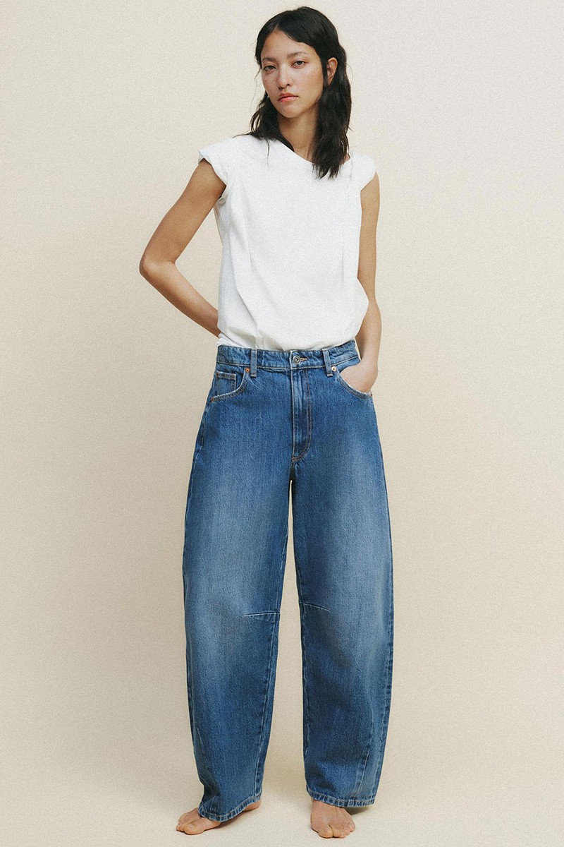Trf Mid-Rise Baggy Balloon Jeans