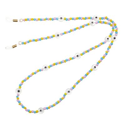 Beaded Sunglass Chain With Glazed Evil Eye Beads from Talis Chains