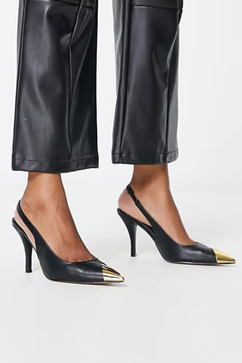 Scandal Toe Cap Slingback Mid Shoes from ASOS Design