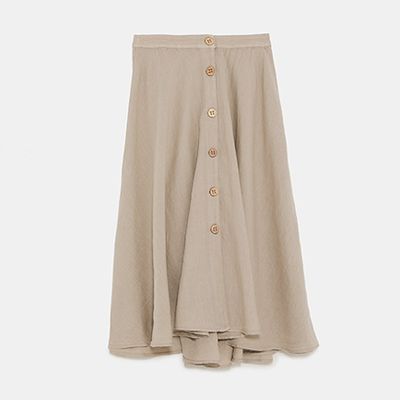 Buttoned Linen Skirt from Zara