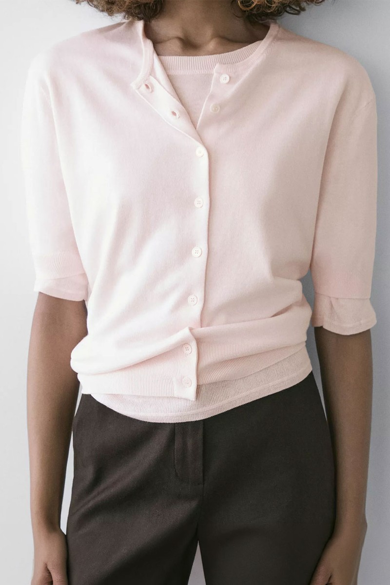 Short Sleeve Knit Cardigan