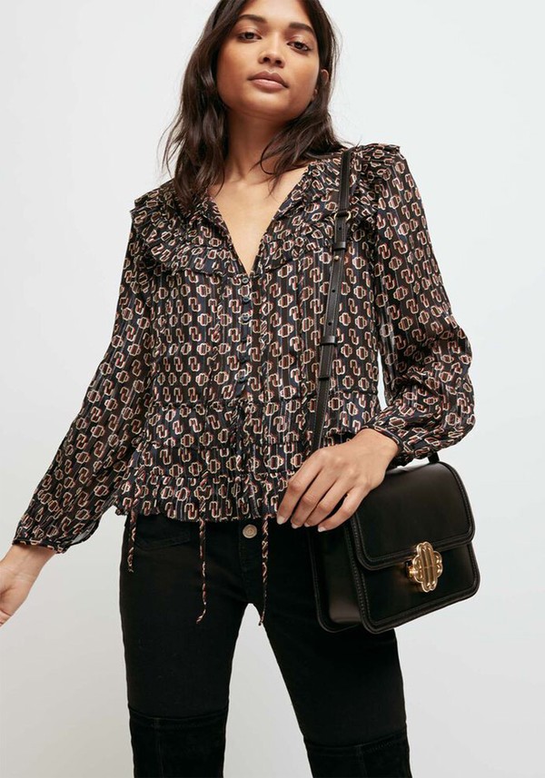 Printed Lurex Chiffon Top from Maje