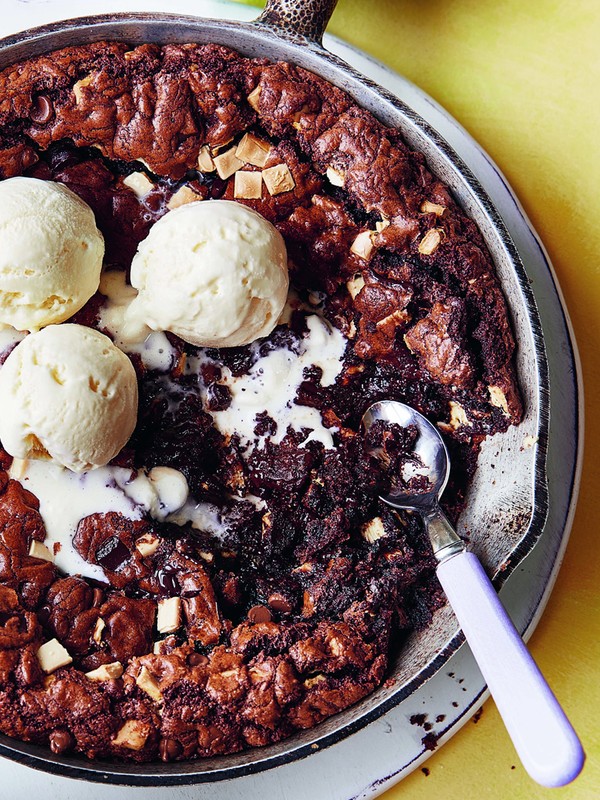 Triple Chocolate Cookie Dough Skillet