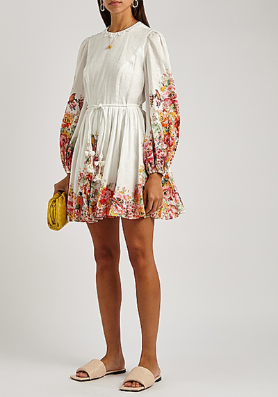 Mae Ivory Linen Mini Dress from Zimmermann