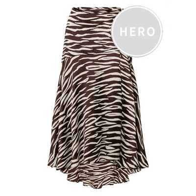 Blakely Zebra-print Stretch-silk Satin Wrap Skirt from Ganni