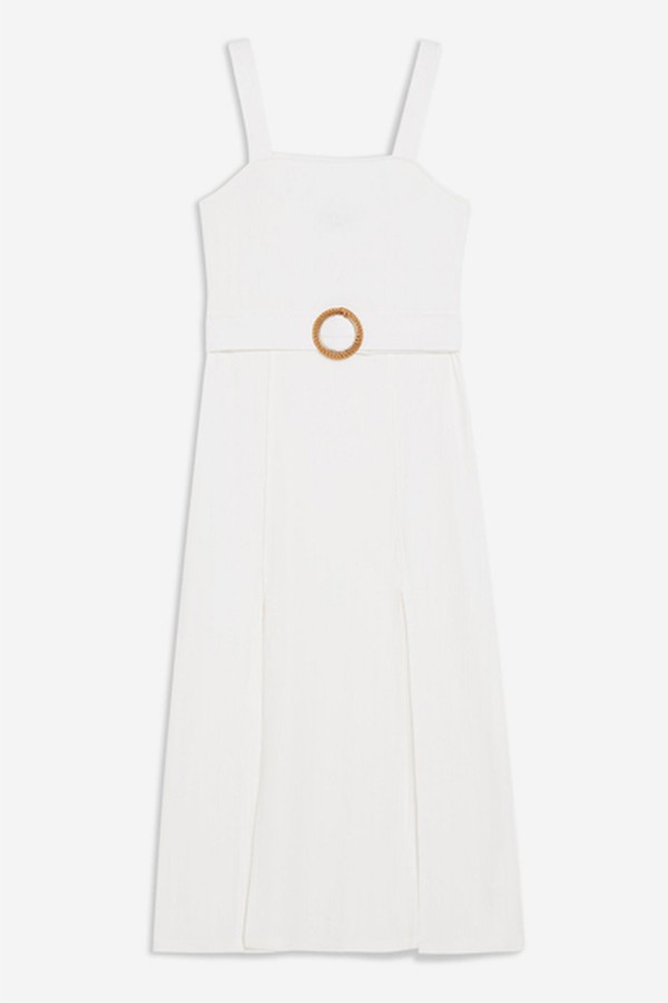 Ribbed Raffia Midi Dress