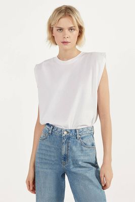 T-Shirt With Shoulder Pleats from Bershka