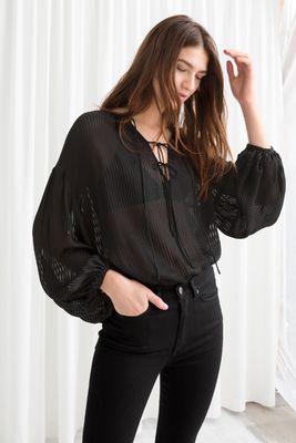 Sheer Stripe Tie Blouse from & Other Stories