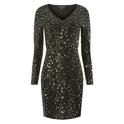 Glitter and Sequin Embellished Shift Dress