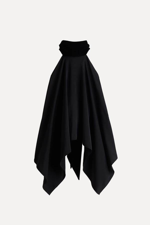 Scarf-Collar Halterneck Top