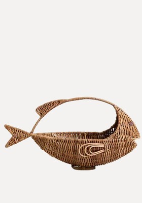 Fish-Shaped Rattan Basket