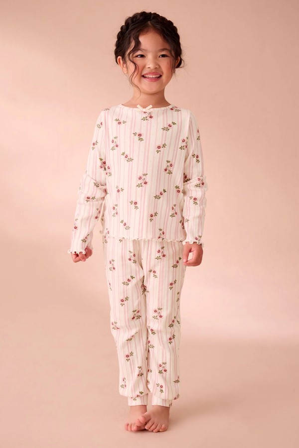 Floral Pointelle Jersey Pyjamas