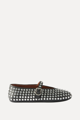 Buckled Leather Ballet Flats from Alaïa