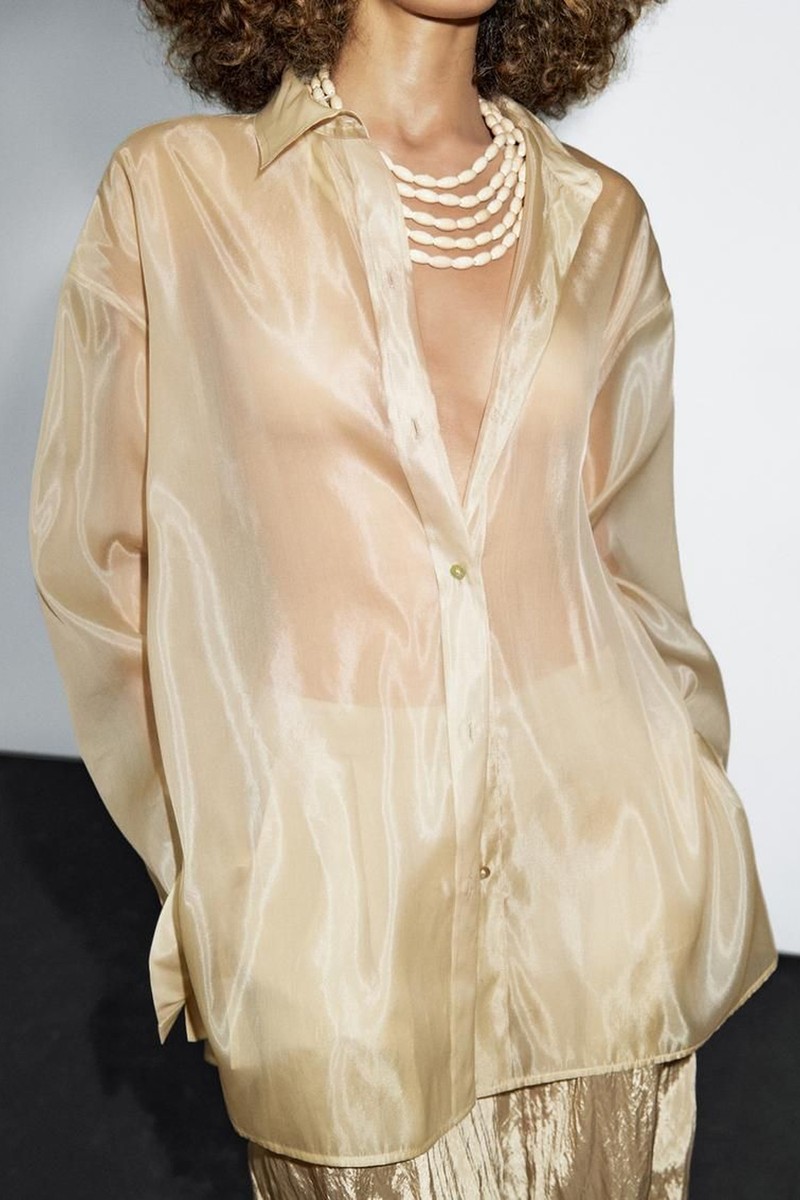 Mulberry Silk Blend Organza Shirt from Massimo Dutti