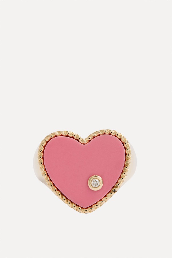 Chevalière Coeur 9kt Gold Ring from Yvonne Leon