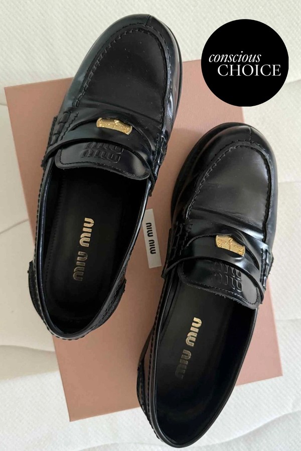 Leather Penny Loafers from  Miu Miu