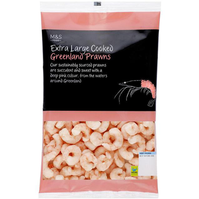 Extra Large Cooked Greenland Prawns Frozen  from M&S